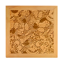 Blue Yellow Background Pattern Vector Texture Paisley Wood Photo Frame Cube