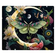 Flower Mot Moon Star Planet Premium Plush Fleece Blanket (small)