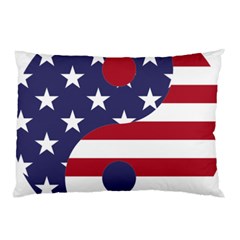 Yang Yin America Flag Abstract Art Asian Balance Pillow Case