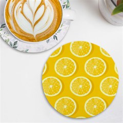 Lemon-fruits-slice-seamless-pattern Uv Print Round Tile Coaster