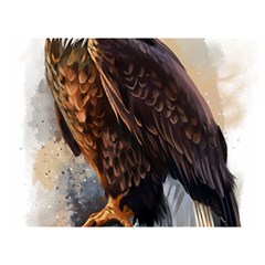 Eagle Art Eagle Watercolor Painting Bird Animal Two Sides Premium Plush Fleece Blanket (extra Small)