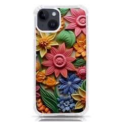 Flower Bloom Embossed Pattern Iphone 14 Tpu Uv Print Case