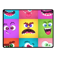 Monsters-emotions-scary-faces-masks-with-mouth-eyes-aliens-monsters-emoticon-set Fleece Blanket (small)