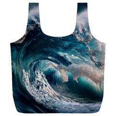 Tsunami Waves Ocean Sea Water Rough Seas Full Print Recycle Bag (xxxl)