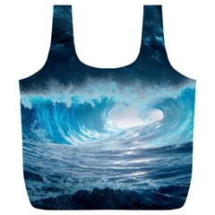 Thunderstorm Storm Tsunami Waves Ocean Sea Full Print Recycle Bag (xxxl)