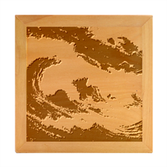 Thunderstorm Tsunami Tidal Wave Ocean Waves Sea Wood Photo Frame Cube