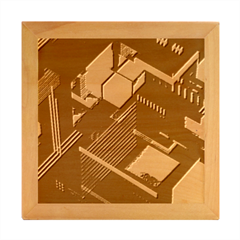 Minimalist Abstract Shaping Abstract Digital Art Minimalism Wood Photo Frame Cube