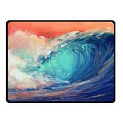 Artistic Wave Sea Fleece Blanket (small)