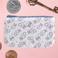 Cute Pattern With Easter Bunny Egg Large Coin Purse