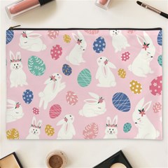 Cute Bunnies Easter Eggs Seamless Pattern Cosmetic Bag (xxxl)