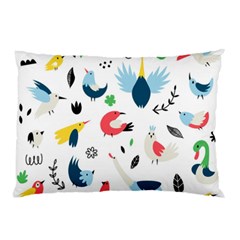 Vector Set Isolates With Cute Bird Scandinavian Style Pillow Case (two Sides)
