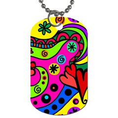Seamless Doodle Dog Tag (one Side)
