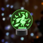 halloween Remote LED Acrylic Message Display (Black Round Stand)  Front
