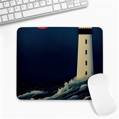Lighthouse Lunar Eclipse Blood Moon Large Mousepad