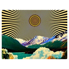 Surreal Art Psychadelic Mountain Two Sides Premium Plush Fleece Blanket (extra Small)