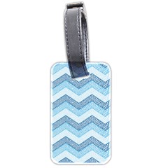 Seamless Pattern Of Cute Summer Blue Line Zigzag Luggage Tag (two Sides)