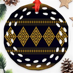 Abstract-batik Klasikjpg Round Filigree Ornament (two Sides)