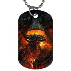 Dragon Fire Fantasy Art Dog Tag (one Side)