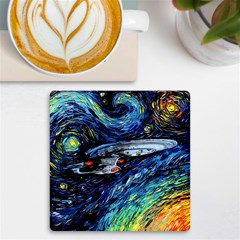 Spaceship Galaxy Parody Art Starry Night Uv Print Square Tile Coaster 