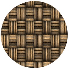 Brown Weaving Texture, Macro, Brown Wickerwork Wooden Bottle Opener (round)