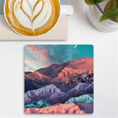 Adventure Psychedelic Mountain Uv Print Square Tile Coaster 