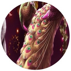 Peacock Dream, Fantasy, Flower, Girly, Peacocks, Pretty Wooden Bottle Opener (round)