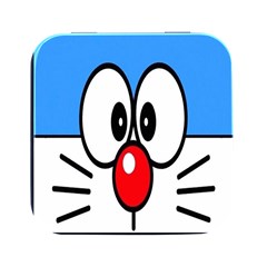 Doraemon Face, Anime, Blue, Cute, Japan Square Metal Box (black)