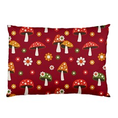 Woodland Mushroom And Daisy Seamless Pattern Pillow Case (two Sides)