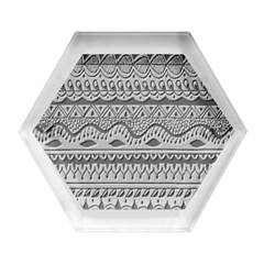 Aztec Design Hexagon Wood Jewelry Box