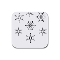 Black And White Pattern T- Shirt Black And White Pattern 12 Rubber Coaster (square)
