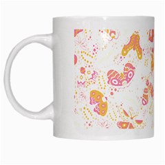 Butterfly T- Shirt Butterflies And Moths Pattern T- Shirt White Mug