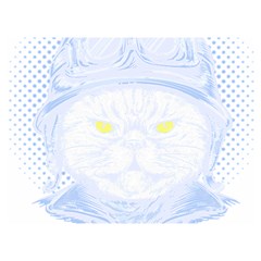 Cat T- Shirt Biker Cat T- Shirt Two Sides Premium Plush Fleece Blanket (extra Small)