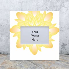 Flower Design T- Shirt Beautiful And Artistic Golden Flower T- Shirt White Box Photo Frame 4  X 6 