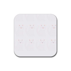 Gray Cat Pattern T- Shirt Cute Gray Cat Pattern T- Shirt Rubber Coaster (square)