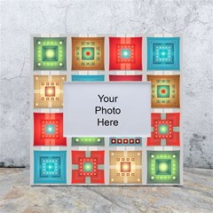 Tiles Pattern Background Colorful White Box Photo Frame 4  X 6 