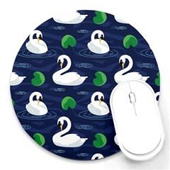Swan-pattern-elegant-design Round Mousepad
