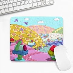 Pillows And Vegetable Field Illustration Adventure Time Cartoon Large Mousepad