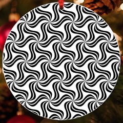 Soft Pattern Repeat Monochrome Uv Print Acrylic Ornament Round