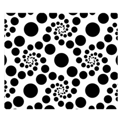 Dot Dots Round Black And White Two Sides Premium Plush Fleece Blanket (small)