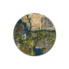 Map Illustration Gta Rubber Coaster (round)