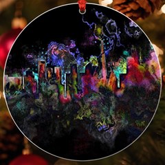 Grunge Paint Splatter Splash Ink Uv Print Acrylic Ornament Round