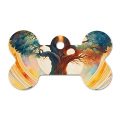 Tree Cosmic Spiritual Meditation Dog Tag Bone (one Side)
