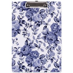 Blue Vintage Background Background With Flowers, Vintage A4 Acrylic Clipboard