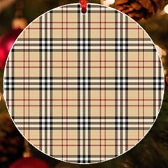 Burberry, Checker, Clothes, Fashion, Pattern Uv Print Acrylic Ornament Round