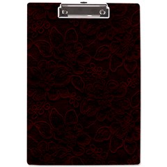 Dark Red Floral Lace, Dark Red, Flowers, Pattern, Romance A4 Acrylic Clipboard