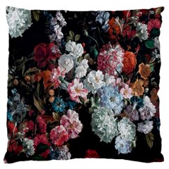 Floral Pattern, Red, Floral Print, E, Dark, Flowers Large Cushion Case (one Side)