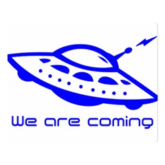 Unidentified Flying Object Ufo Alien We Are Coming Two Sides Premium Plush Fleece Blanket (large)