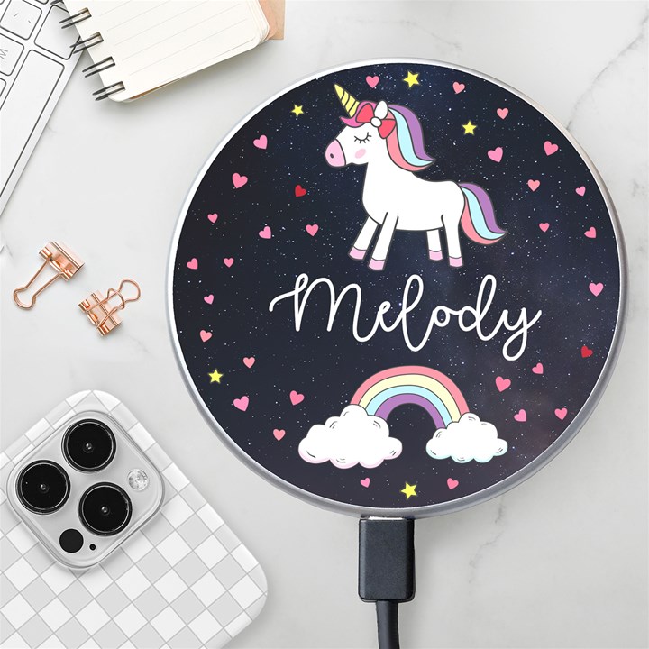 Personalized Unicorn Name Wireless Fast Charger Wireless Fast Charger(White)