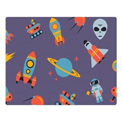 Space Seamless Patterns Two Sides Premium Plush Fleece Blanket (large)