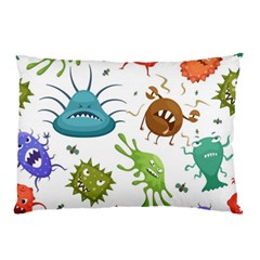 Dangerous Streptococcus Lactobacillus Staphylococcus Others Microbes Cartoon Style Vector Seamless P Pillow Case